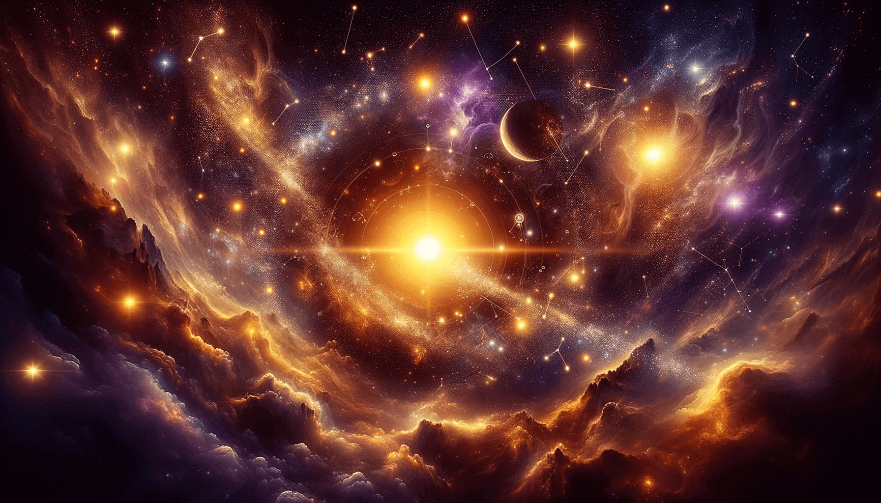 Symbolic art showing a lion's fiery creativity merging with the cool, intellectual light of Aquarius's innovative mind.