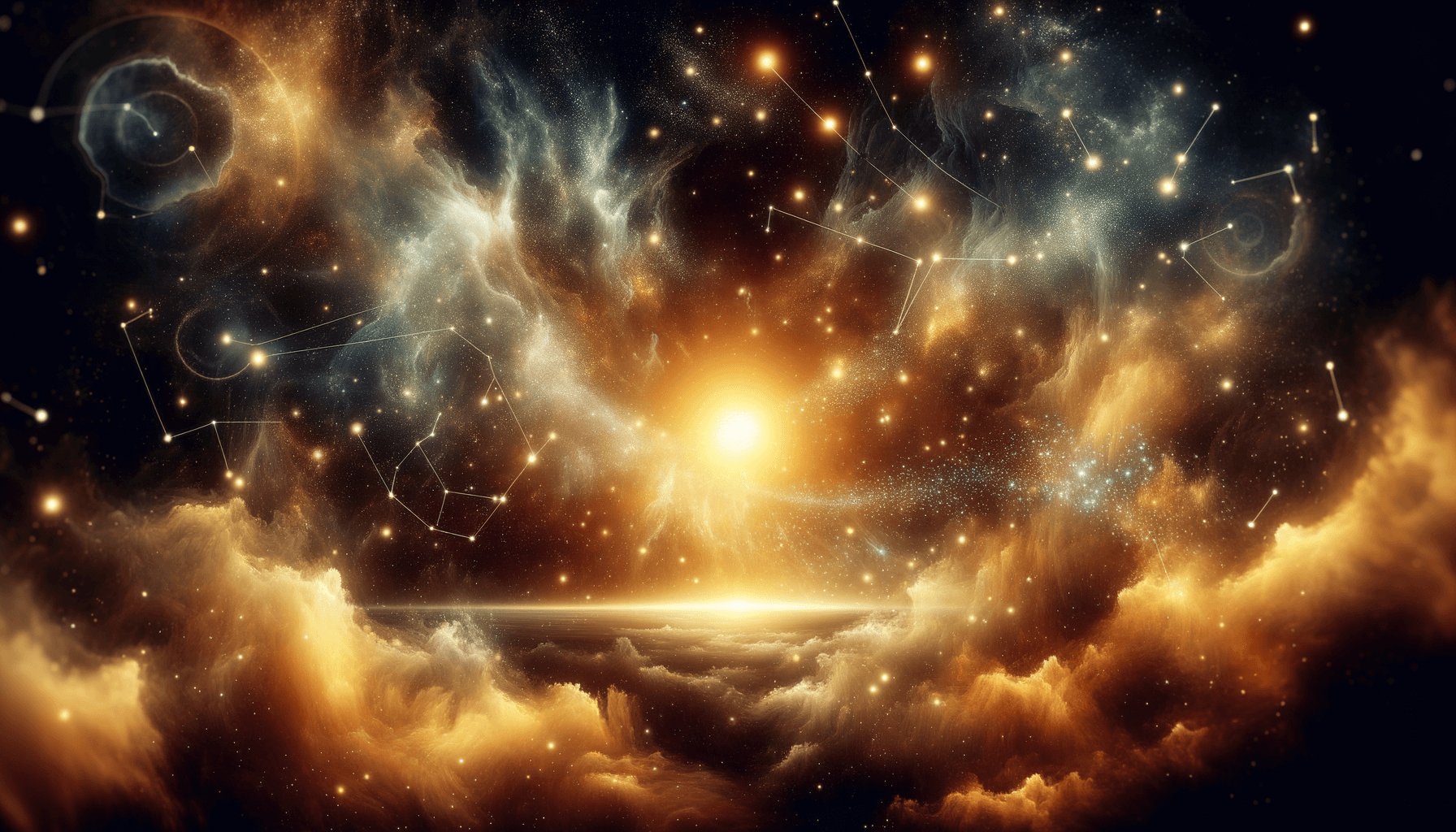 A celestial blueprint being drawn by a shimmering constellation, representing Capricorn's strategic mind.