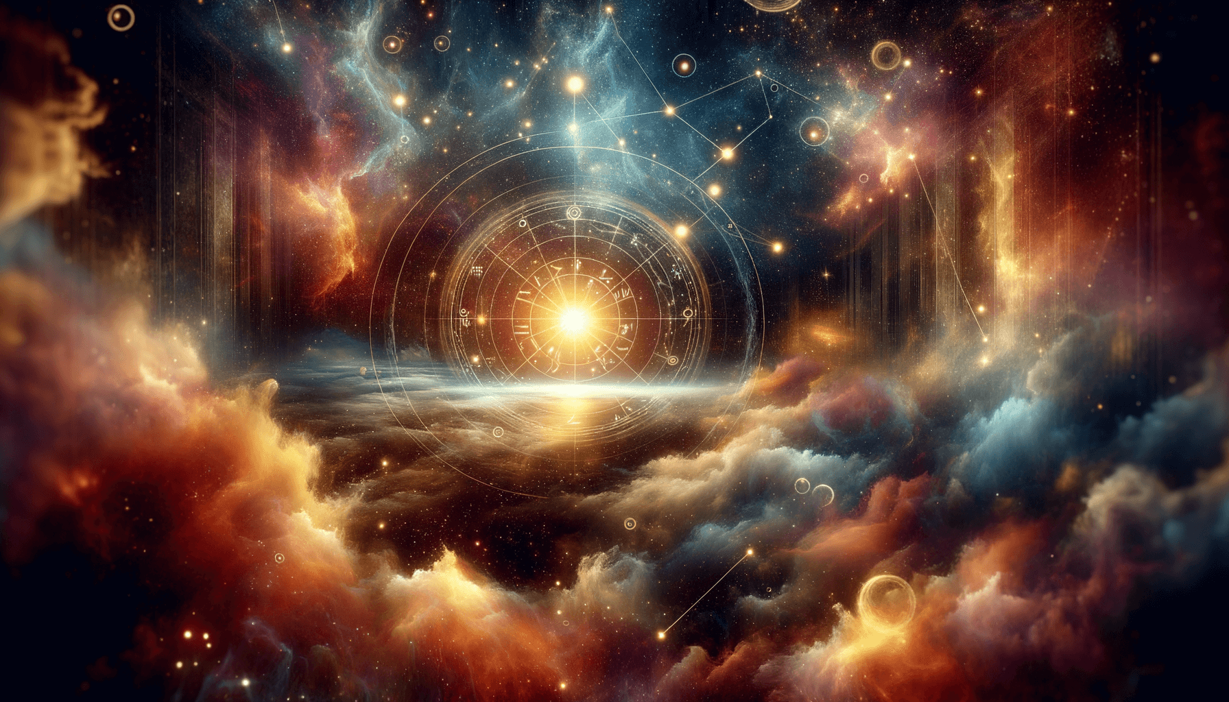 Mystical art representing the challenges of communication and social energy between Leo and Virgo.