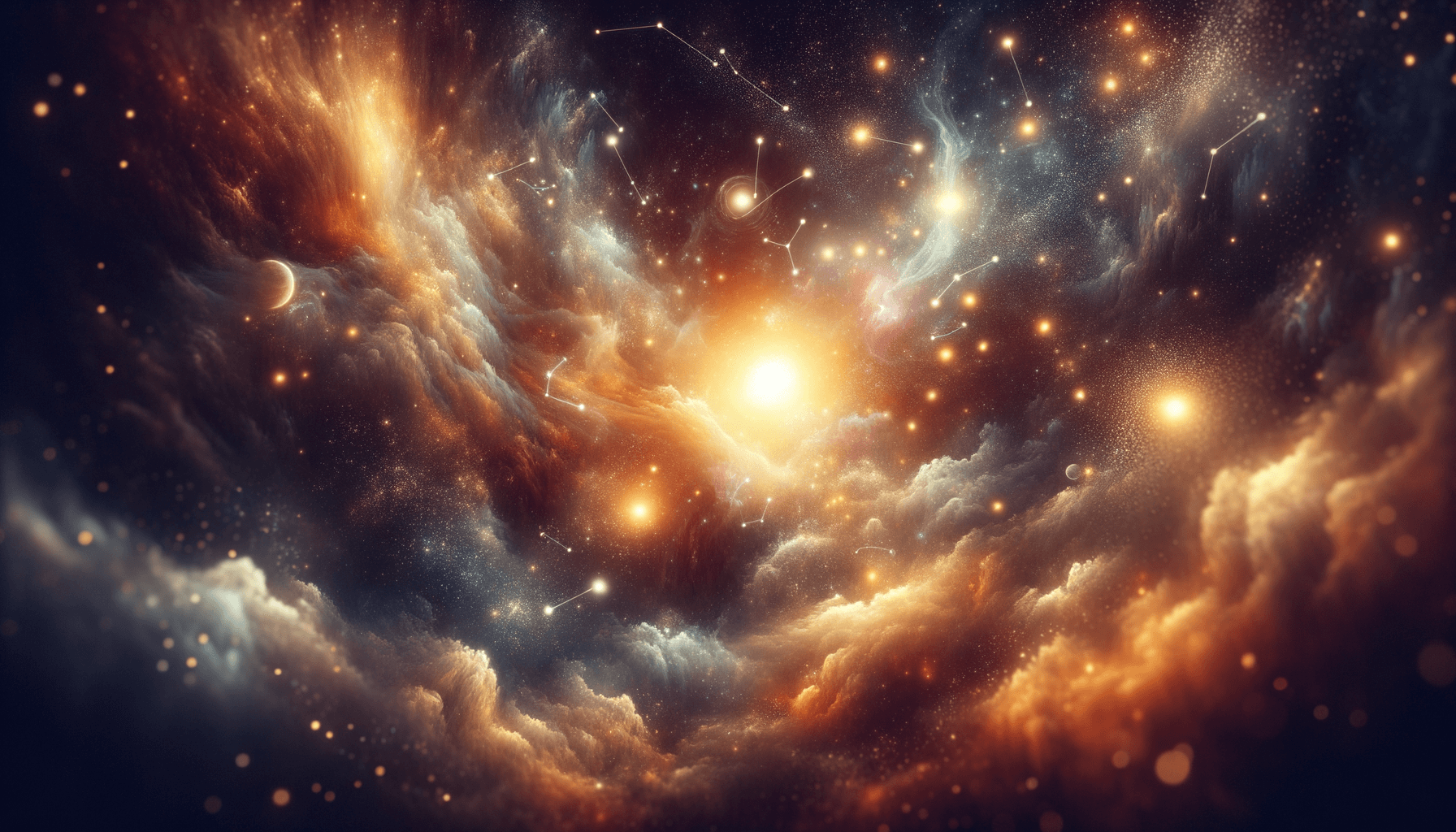 Two suns merging in a passionate cosmic explosion