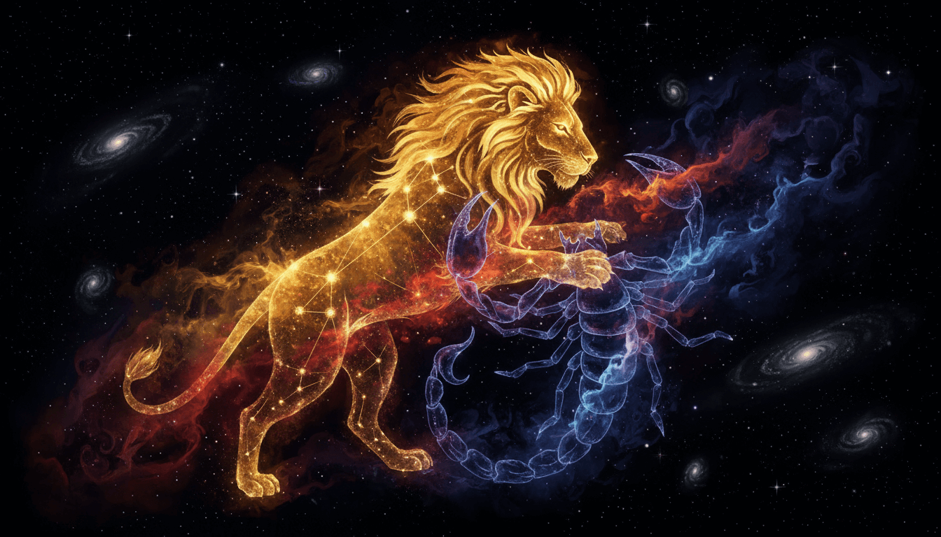 Leo Woman Scorpio Man Love Compatibility Hero Image